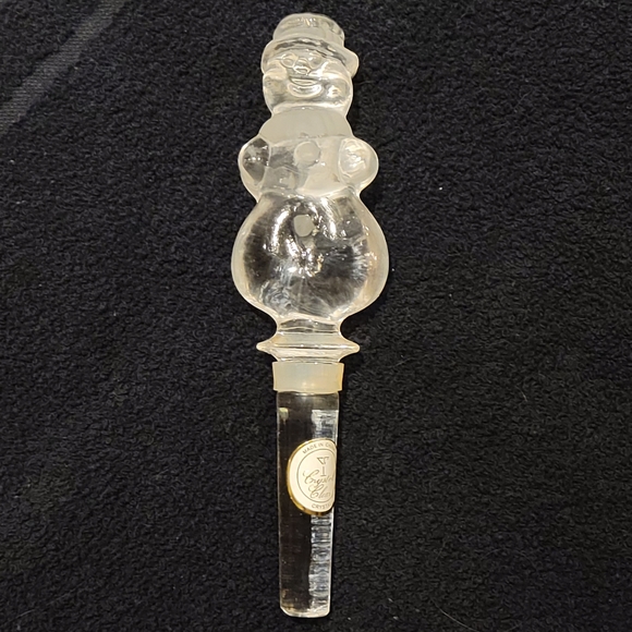 Holiday Themed 3 Piece Frosted Glass Bottle Stopper Set in Box - Picture 3 of 11